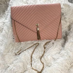 Large blush pink Clutch NWOT